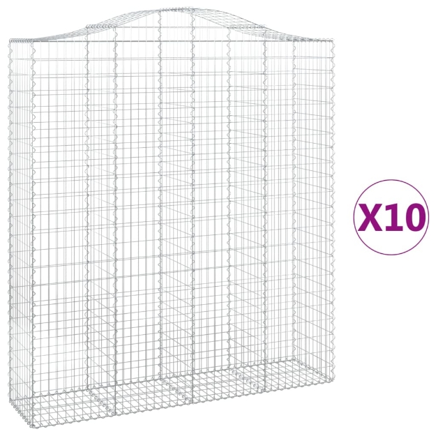 Cesti Gabbioni ad Arco 10 pz 200x50x220/240 cm Ferro Zincato