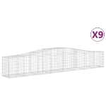 Cesti Gabbioni ad Arco 9 pz 400x50x60/80 cm Ferro Zincato