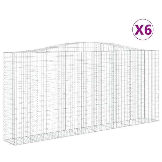 Cesti Gabbioni ad Arco 6 pz 400x50x180/200 cm Ferro Zincato