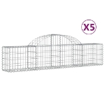 Cesti Gabbioni ad Arco 5 pz 200x30x40/60 cm Ferro Zincato