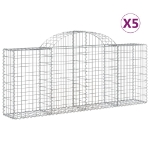 Cesti Gabbioni ad Arco 5 pz 200x30x80/100 cm Ferro Zincato