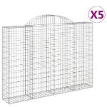 Cesti Gabbioni ad Arco 5 pz 200x30x140/160 cm Ferro Zincato