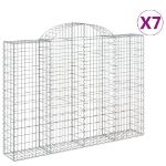 Cesti Gabbioni ad Arco 7 pz 200x30x140/160 cm Ferro Zincato