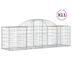 Cesti Gabbioni ad Arco 11 pz 200x50x60/80 cm Ferro Zincato