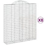 Cesti Gabbioni ad Arco 8 pz 200x50x220/240 cm Ferro Zincato