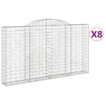Cesti Gabbioni ad Arco 8 pz 300x30x160/180 cm Ferro Zincato