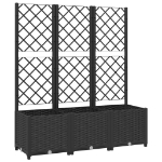 Fioriera da Giardino con Graticcio Nero 120x40x136 cm in PP