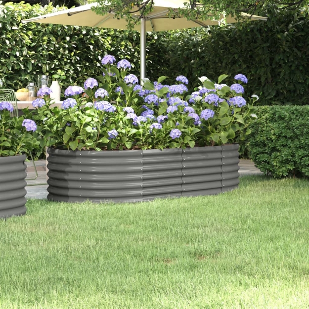 Letto Giardino Acciaio Verniciato a Polvere 152x80x36 cm Grigio