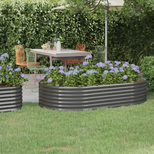 Letto Giardino Acciaio Verniciato a Polvere 175x100x36cm Grigio