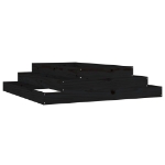 Fioriera Nera 110x110x27 cm in Legno Massello di Pino