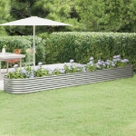 Letto Giardino Acciaio Verniciato a Polvere 440x80x36cm Argento