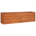 Letto Rialzato da Giardino Ruggine 160x40x45 cm Acciaio Corten