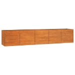 Letto Rialzato da Giardino Ruggine 400x80x77 cm Acciaio Corten