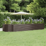 Letto Giardino Acciaio Verniciato Polvere 447x140x68 cm Marrone