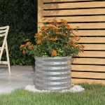 Vaso Giardino Acciaio Verniciato a Polvere 40x40x36 cm Argento