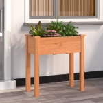 Fioriera con Fodera Marrone 71x37x76 cm Legno Massello di Abete