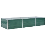 Letto Rialzato Giardino in Acciaio Zincato 240x80x45 cm Verde