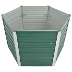 Letto Rialzato Giardino in Acciaio Zincato 129x129x77 cm Verde