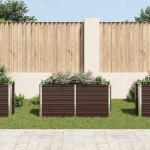Letto Rialzato Giardino Marrone 160x40x77 cm in Acciaio Zincato