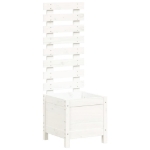 Fioriera Giardino con Rastrelliera Bianca 39x39,5x114cm Pino