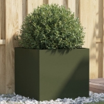 Fioriera Verde Oliva 49x47x46 cm in Acciaio