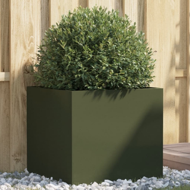 Fioriera Verde Oliva 49x47x46 cm in Acciaio