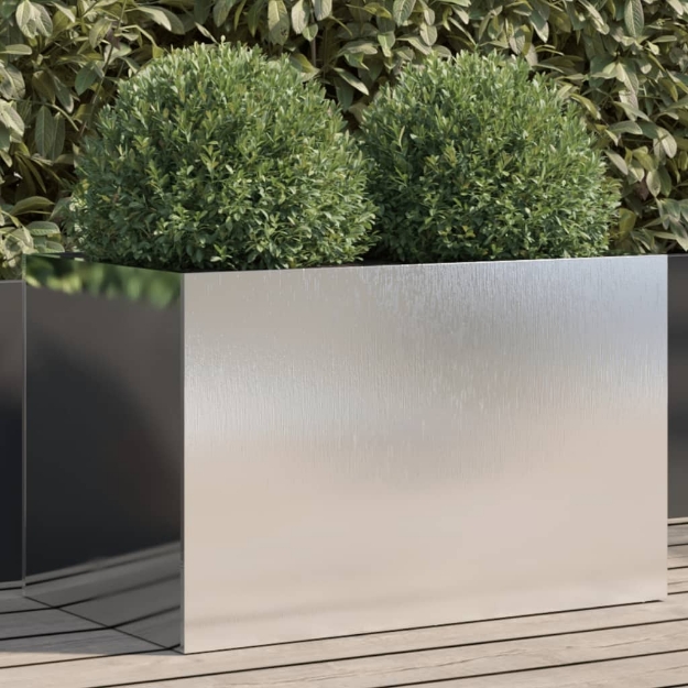 Fioriera Argento 62x40x39 cm in Acciaio Inox