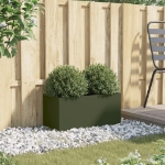 Fioriera Verde Oliva 62x30x29 cm in Acciaio