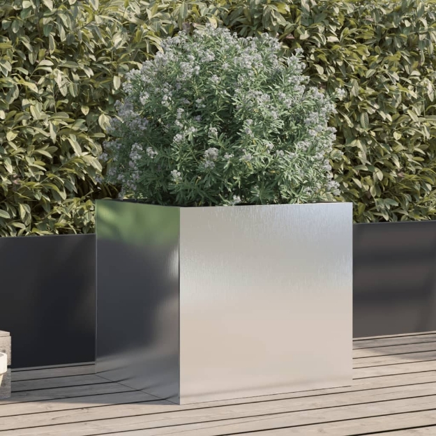 Fioriera Argento 49x47x46 cm in Acciaio Inox