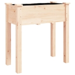 Fioriera con Ruote e Fodera 71x37x80 cm Legno Massello di Abete