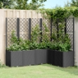 Fioriera Giardino con Graticcio Nera 160x120x140 cm in PP