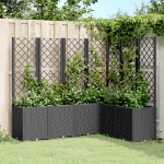 Fioriera Giardino con Graticcio Nera 160x120x140 cm in PP