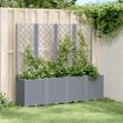 Fioriera Giardino con Traliccio Grigio Blu 160x40x140 cm PP
