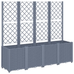 Fioriera Giardino con Traliccio Grigio Blu 160x40x140 cm PP