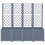 Fioriera Giardino con Traliccio Grigio Blu 160x40x140 cm PP