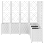Fioriera da Giardino con Traliccio Bianco 160x160x140 cm in PP
