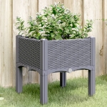 Fioriera da Giardino con Gambe Grigio Blu 40x40x42 cm in PP