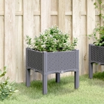 Fioriera da Giardino con Gambe Grigio Blu 40x40x42 cm in PP