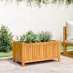 Fioriera Giardino con Rivestimento 80x42x40 cm Massello Acacia