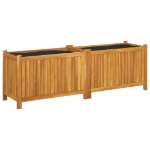 Fioriera Giardino con Rivestimento 153x38,5x50 Massello Acacia
