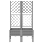 Fioriera da Giardino con Graticcio Grigio Chiaro 80x40x142cm PP