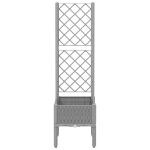 Fioriera da Giardino con Graticcio Grigio Chiaro 40x40x142cm PP