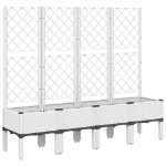 Fioriera da Giardino con Traliccio Bianco 160x40x142 cm in PP