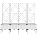 Fioriera da Giardino con Traliccio Bianco 160x40x142 cm in PP