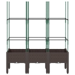 Fioriera da Giardino con Traliccio Marrone 120x40x142,5cm in PP
