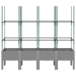 Fioriera Giardino con Traliccio Grigio Chiaro 160x40x142,5cm PP