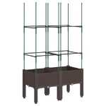 Fioriera da Giardino con Traliccio Marrone 80x40x142,5 cm in PP