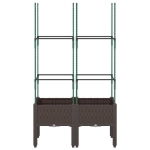 Fioriera da Giardino con Traliccio Marrone 80x40x142,5 cm in PP