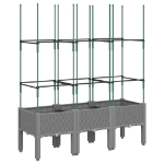 Fioriera Giardino con Traliccio Grigio Chiaro 120x40x142,5cm PP