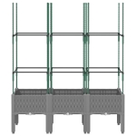 Fioriera Giardino con Traliccio Grigio Chiaro 120x40x142,5cm PP